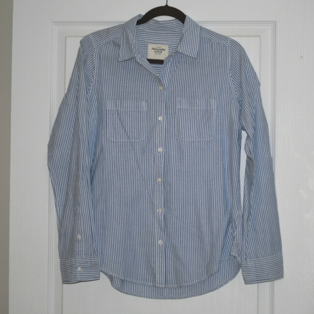 Abercrombie & Fitch blue stripe button down shirt